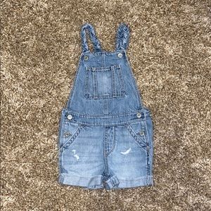 Gap distressed overalls